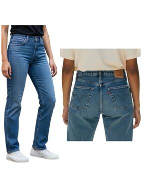 Levi's 501 Original Jeans Womens W26 L30 Straight Fit Red Tab Blue Denim